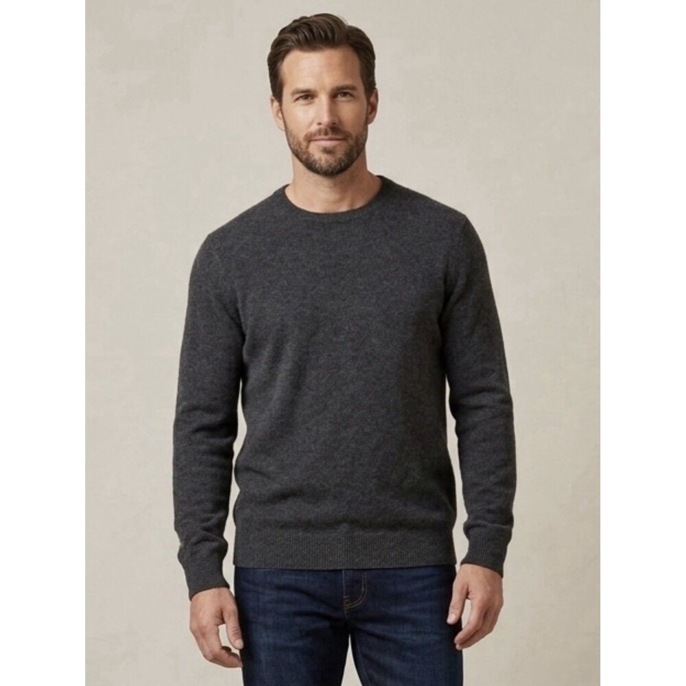 Club Room Luxury Dark Gray 100% Cashmere Crewneck Sweater Size M